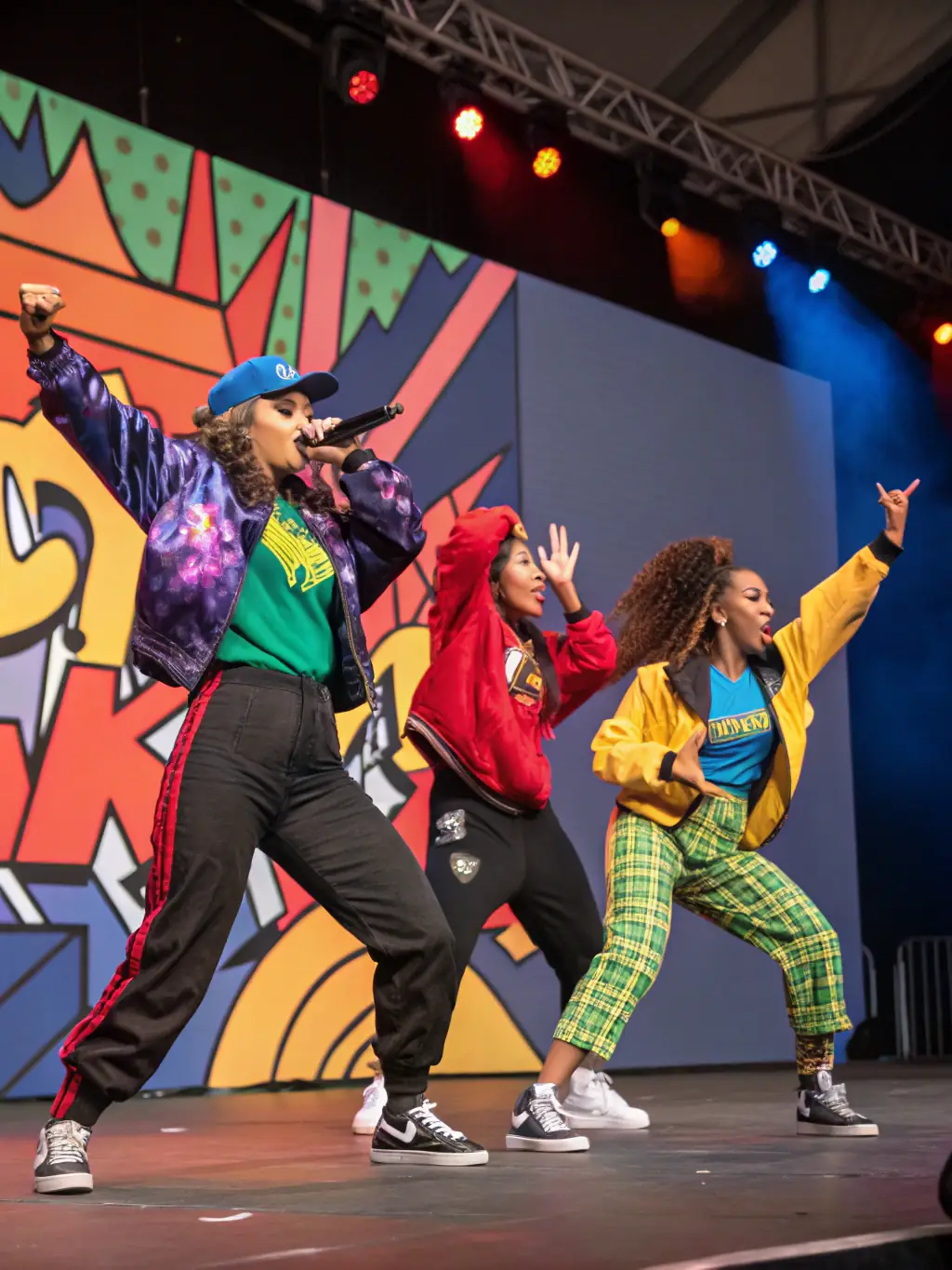 A group of children participating in a hip-hop dance class at MOV 'N DANCE 18, showcasing their energy and enthusiasm.